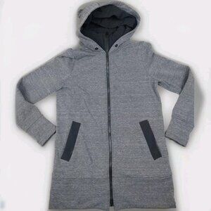 Athleta Jacket Women’s XS Gray Fleece Lined Hoodie Yoga Gym Training Thumbhole